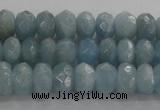 CAQ70 15.5 inches 5*7mm faceted rondelle AB grade aquamarine beads