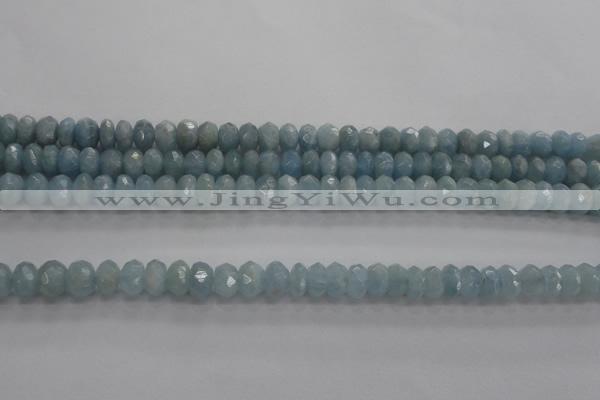 CAQ70 15.5 inches 5*7mm faceted rondelle AB grade aquamarine beads