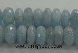 CAQ71 15.5 inches 5*9mm faceted rondelle AB grade aquamarine beads