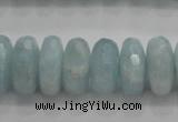 CAQ73 15.5 inches 6*13mm faceted rondelle AB grade aquamarine beads