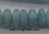 CAQ77 15.5 inches 6*11mm faceted rondelle A grade aquamarine beads