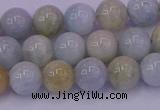 CAQ782 15.5 inches 8mm round natural aquamarine beads