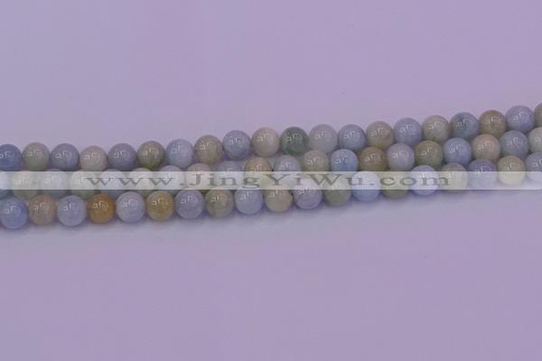 CAQ782 15.5 inches 8mm round natural aquamarine beads