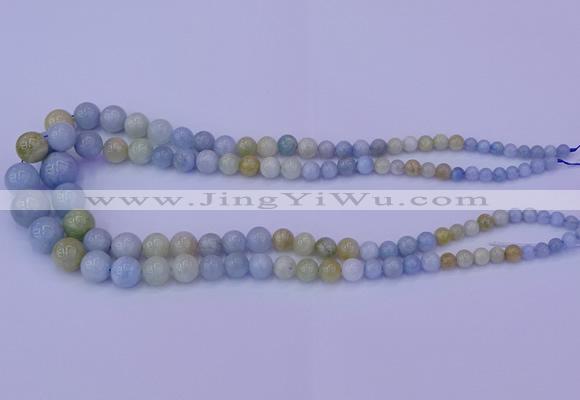 CAQ789 15.5 inches 5mm - 15mm round natural aquamarine beads
