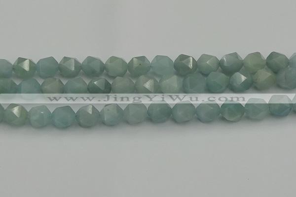 CAQ799 15.5 inches 12mm faceted nuggets aquamarine gemstone beads