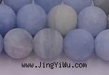 CAQ812 15.5 inches 8mm round matte aquamarine beads wholesale