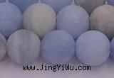 CAQ813 15.5 inches 10mm round matte aquamarine beads wholesale