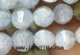CAQ825 15.5 inches 6mm faceted round natural aquamarine beads