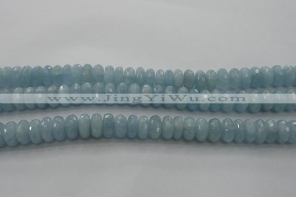 CAQ83 15.5 inches 6*11mm faceted rondelle AA grade aquamarine beads