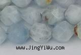 CAQ834 15.5 inches 12mm faceted nuggets aquamarine beads