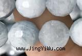 CAQ850 15.5 inches 10mm faceted round aquamarine beads wholesale