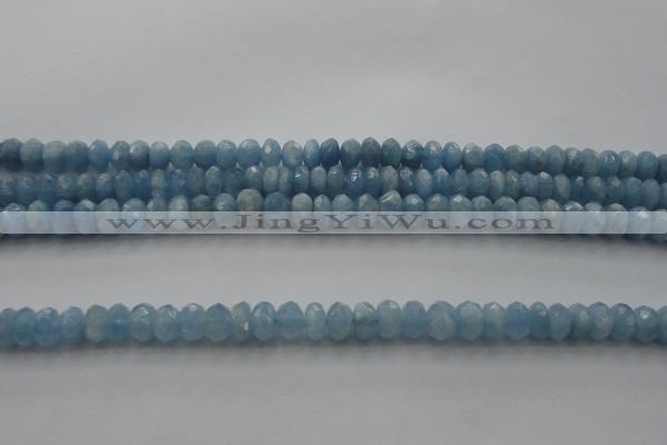 CAQ86 15.5 inches 4*7mm faceted rondelle AA grade aquamarine beads