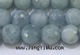 CAQ870 15.5 inches 6mmm faceted round aquamarine beads wholesale