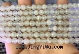 CAQ875 15.5 inches 6mm faceted round aquamarine gemstone beads