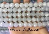 CAQ878 15.5 inches 10mm faceted round aquamarine gemstone beads