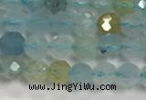 CAQ882 15.5 inches 3.5mm faceted round tiny aquamarine beads