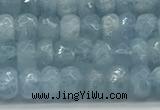CAQ890 15.5 inches 3.5*6mm faceted rondelle aquamarine beads