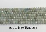 CAQ911 15.5 inches 6mm faceted round aquamarine beads wholesale