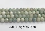 CAQ914 15.5 inches 12mm faceted round aquamarine beads wholesale