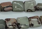 CAR23 15.5 inches 15*15mm square artistic jasper beads wholesale