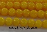 CAR401 15.5 inches 6mm round synthetic amber beads wholesale