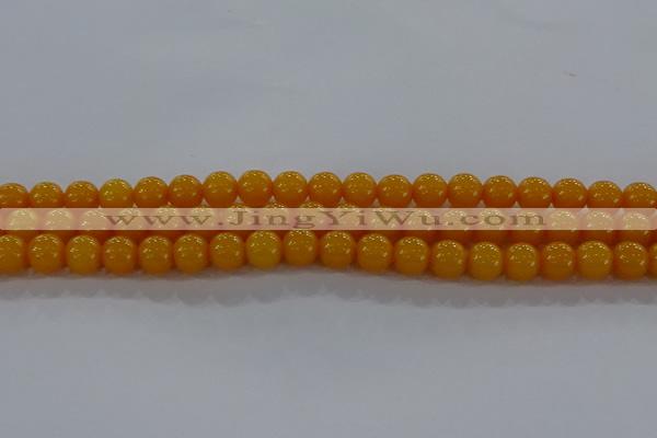 CAR402 15.5 inches 8mm round synthetic amber beads wholesale