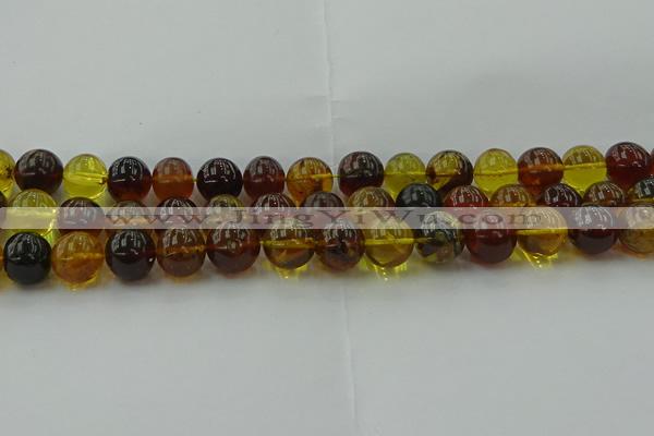 CAR505 15.5 inches 12mm - 13mm round natural amber beads wholesale