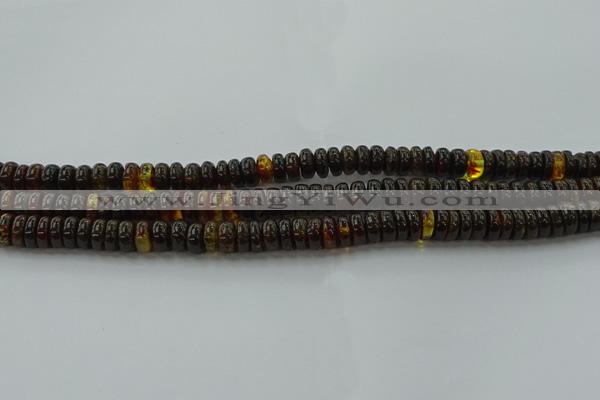 CAR533 15.5 inches 4*10mm rondelle natural amber beads wholesale