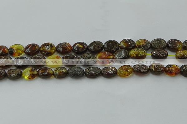 CAR545 15.5 inches 8*10mm - 9*11mm oval natural amber beads