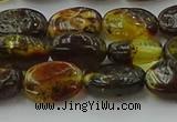 CAR546 15.5 inches 7*11mm - 8*12mm oval natural amber beads