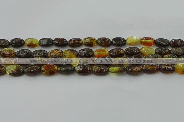 CAR546 15.5 inches 7*11mm - 8*12mm oval natural amber beads