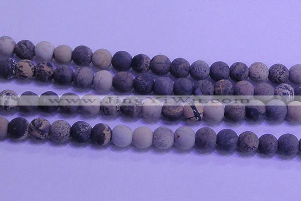 CAR66 15.5 inches 16mm round matte yellow artistic jasper beads