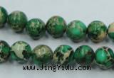 CAT58 15.5 inches 10mm round dyed natural aqua terra jasper beads