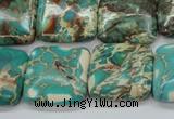 CAT90 15.5 inches 20*20mm square dyed natural aqua terra jasper beads