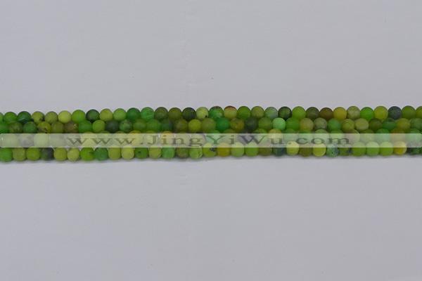 CAU410 15.5 inches 4mm round matte Australia chrysoprase beads