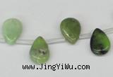 CAU42 10*14mm top-drilled flat teardrop australia chrysoprase beads