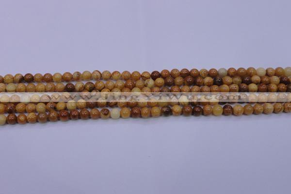 CAY01 15.5 inches 4mm round African yellow jasper beads wholesale
