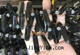 CBBS120 Top drilled 6*20mm - 11*35mm hexahedral prism golden obsidian beads