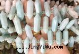 CBBS121 Top drilled 6*20mm - 11*35mm hexahedral prism amazonite beads CBBS121 Top drilled 6*20mm - 11*35mm hexahedral prism amazonite beads