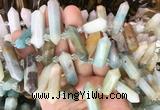 CBBS122 Top drilled 6*20mm - 11*35mm hexahedral prism colorful amazonite beads CBBS122 Top drilled 6*20mm - 11*35mm hexahedral prism colorful amazonite beads