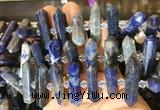 CBBS139 Centre drilled 6*20mm - 11*35mm hexahedral prism sodalite beads