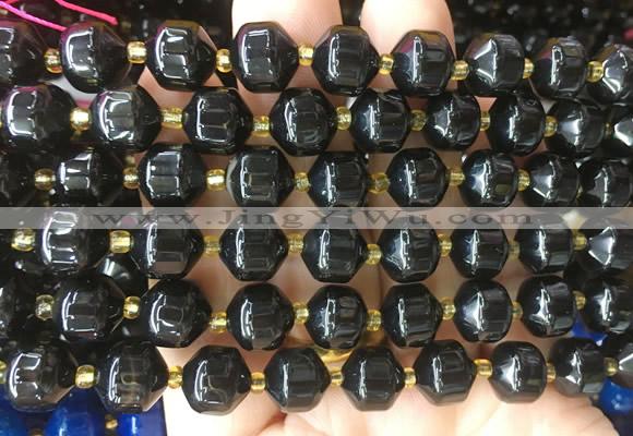 CBBS153 15 inches 10mm faceted prism agate beads wholesale