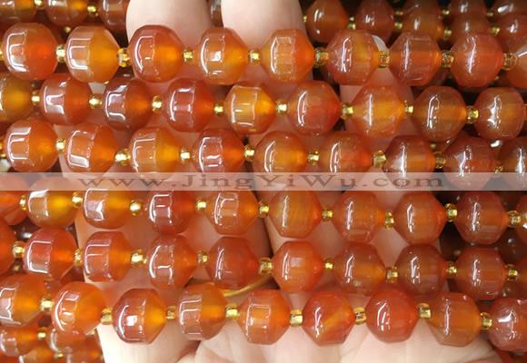 CBBS154 15 inches 10mm faceted prism agate beads wholesale