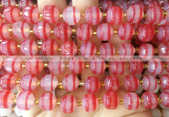 CBBS155 15 inches 10mm faceted prism agate beads wholesale