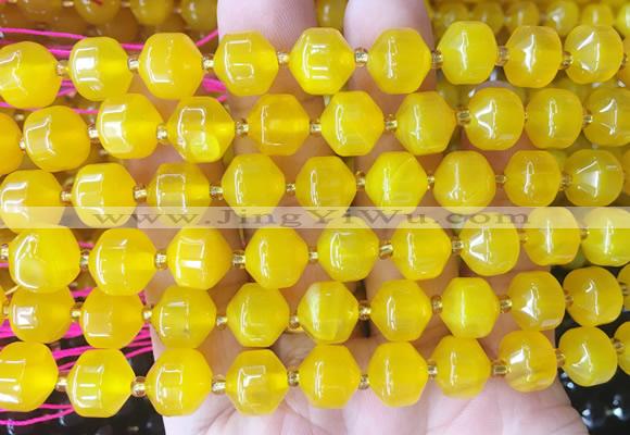 CBBS157 15 inches 10mm faceted prism agate beads wholesale