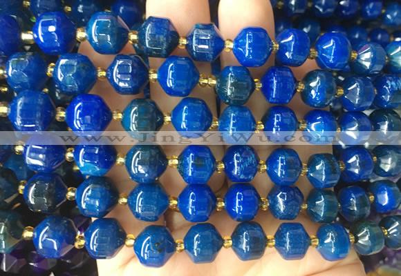 CBBS158 15 inches 10mm faceted prism agate beads wholesale
