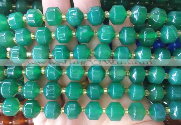 CBBS159 15 inches 10mm faceted prism agate beads wholesale