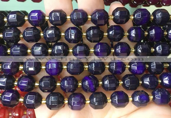CBBS160 15 inches 10mm faceted prism agate beads wholesale