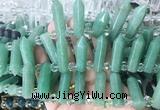 CBBS168 Top drilled 8*28mm - 9*30mm hexahedral prism green aventurine beads