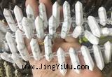 CBBS184 Top drilled 8*28mm - 9*30mm hexahedral prism white howlite beads